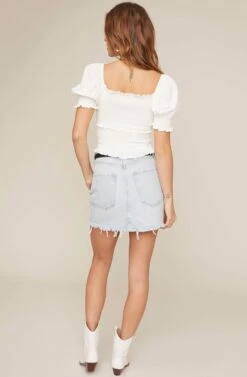 Glenna Smocked Top 17 Glenna Smocked Top -Outlet Cozi Luxe Store ACT15411 WHITE 5A