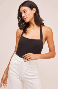 Shelley Halter Bodysuit -Outlet Cozi Luxe Store ACT15417 BLACK 6A