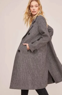 Vernon Houndstooth Coat -Outlet Cozi Luxe Store ACT15538B BLACK WHITE HOUNDSTOOTH 4