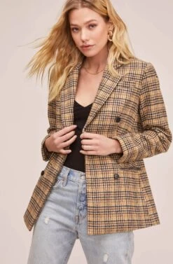 Greta Blazer 13 Greta Blazer -Outlet Cozi Luxe Store ACT15553 HONEY MUSTARD PLAID 3