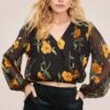 Shanley Floral Print Top -Outlet Cozi Luxe Store ACT15577 ORANGE BLOSSOM FLORAL 2