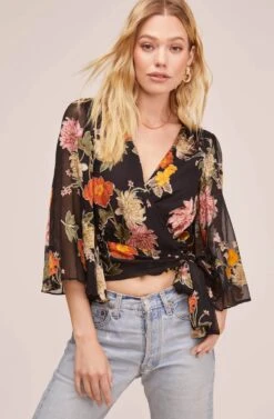 Imogen Floral Top 11 Imogen Floral Top -Outlet Cozi Luxe Store ACT15586 BLACK MULTI FLORAL 2