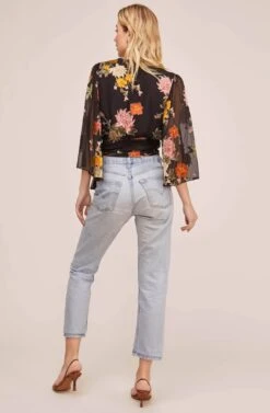 Imogen Floral Top 12 Imogen Floral Top -Outlet Cozi Luxe Store ACT15586 BLACK MULTI FLORAL 4
