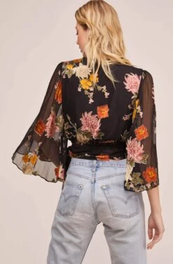 Imogen Floral Top 13 Imogen Floral Top -Outlet Cozi Luxe Store ACT15586 BLACK MULTI FLORAL 5