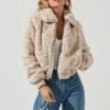 Suzanne Faux Fur Jacket -Outlet Cozi Luxe Store ACT15588C OATMEAL 1