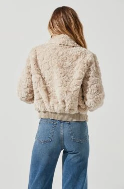 Suzanne Faux Fur Jacket -Outlet Cozi Luxe Store ACT15588C OATMEAL 6