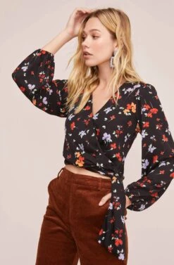 Melanie Floral Top -Outlet Cozi Luxe Store ACT15593 BLACK MULTI FLORAL 3