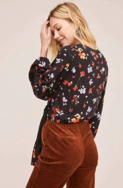 Melanie Floral Top -Outlet Cozi Luxe Store ACT15593 BLACK MULTI FLORAL 5