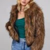Jiselle Faux Fur Jacket -Outlet Cozi Luxe Store ACT15607 FOXY BROWN 2