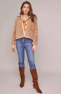 Teddi Jacket -Outlet Cozi Luxe Store ACT15608 CARAMEL 1A