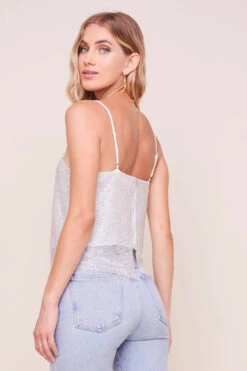 Disco Chainmail Cowl Neck Top -Outlet Cozi Luxe Store ACT15621 SILVER 4
