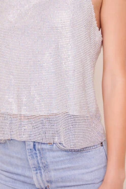 Disco Chainmail Cowl Neck Top -Outlet Cozi Luxe Store ACT15621 SILVER 5