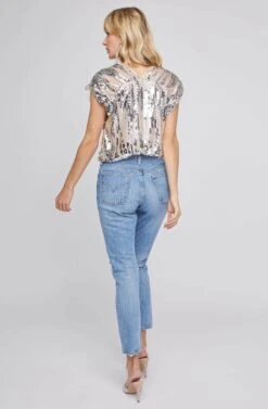 Spritzer Sequin Bodysuit 12 Spritzer Sequin Bodysuit -Outlet Cozi Luxe Store ACT15636 CHAMPAGNE SEQUIN 4