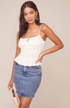 Fiona Smocked Top 18 Fiona Smocked Top -Outlet Cozi Luxe Store ACT15771B WHITE 7 edit