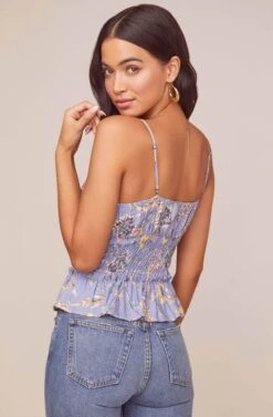 Fiona Floral Top 11 Fiona Floral Top -Outlet Cozi Luxe Store ACT15771 PERIWINKLE MULTI FLORAL 4