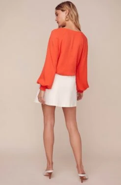 Essex Wrap Top 18 Essex Wrap Top -Outlet Cozi Luxe Store ACT15820 TANGERINE 3
