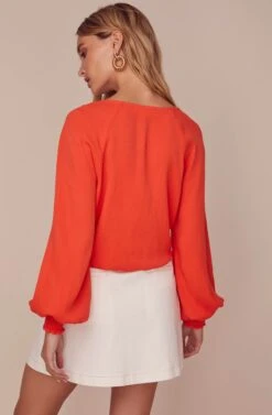 Essex Wrap Top 19 Essex Wrap Top -Outlet Cozi Luxe Store ACT15820 TANGERINE 4