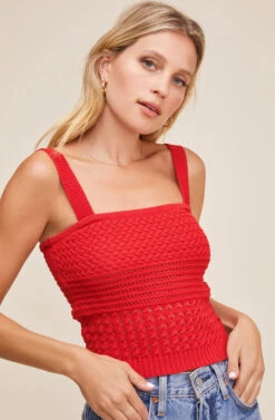 Darci Smocked Top -Outlet Cozi Luxe Store ACT15849 RED 2