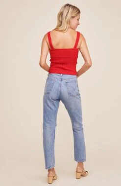 Darci Smocked Top -Outlet Cozi Luxe Store ACT15849 RED 3