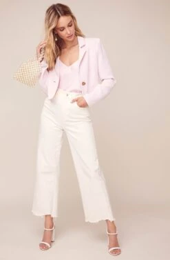 Karma Cropped Blazer -Outlet Cozi Luxe Store ACT15930 STRAWBERRY PARFAIT 1