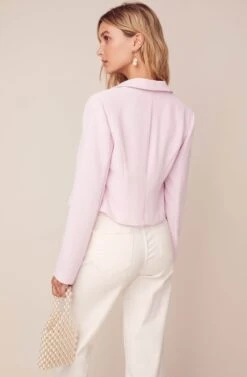 Karma Cropped Blazer -Outlet Cozi Luxe Store ACT15930 STRAWBERRY PARFAIT 5
