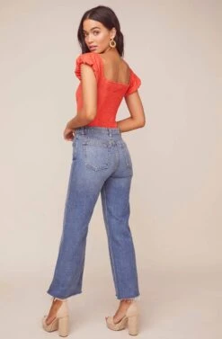 Aegean Puff Sleeve Bodysuit 20 Aegean Puff Sleeve Bodysuit -Outlet Cozi Luxe Store ACT15967 HOT ORANGE 3 edit 2