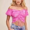 Bayou Floral Crop Top -Outlet Cozi Luxe Store ACT15998B AZALEA PINK FLORAL 1