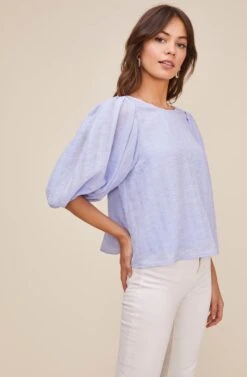 Maris Puff Sleeve Top -Outlet Cozi Luxe Store ACT16001 PERIWINKLE 2 3cff6197 4864 4bed afff c0acf3175824