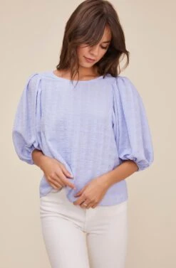 Maris Puff Sleeve Top -Outlet Cozi Luxe Store ACT16001 PERIWINKLE 3 94cd8752 2330 4b73 82b9 eeddbc8ce02b