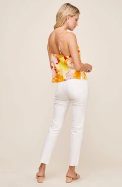 Vivienne Floral Top 8 Vivienne Floral Top -Outlet Cozi Luxe Store ACT16032 YELLOW ORANGE TROPICAL FLORAL 2