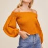 Hamptons Off Shoulder Top -Outlet Cozi Luxe Store ACT16040 CIDER 2