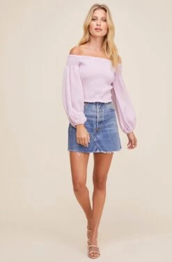 Hamptons Off Shoulder Top 16 Hamptons Off Shoulder Top -Outlet Cozi Luxe Store ACT16040 LILAC 1