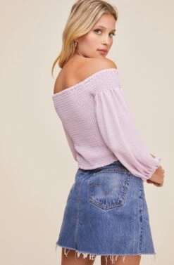 Hamptons Off Shoulder Top 19 Hamptons Off Shoulder Top -Outlet Cozi Luxe Store ACT16040 LILAC 5
