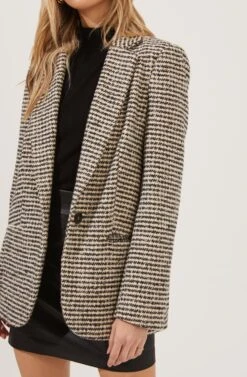 Harlow Houndstooth Oversized Blazer -Outlet Cozi Luxe Store ACT16133B HAZELNUT BLACKHOUNDSTOOTH 4