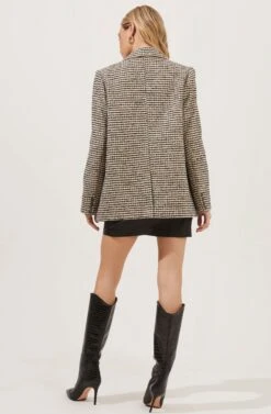 Harlow Houndstooth Oversized Blazer -Outlet Cozi Luxe Store ACT16133B HAZELNUT BLACKHOUNDSTOOTH 5