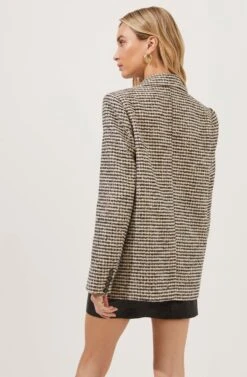 Harlow Houndstooth Oversized Blazer -Outlet Cozi Luxe Store ACT16133B HAZELNUT BLACKHOUNDSTOOTH 6