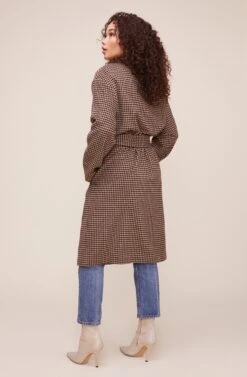 Roxanne Houndstooth Coat -Outlet Cozi Luxe Store ACT16166 MOCHA MULTI 4