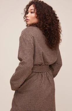 Roxanne Houndstooth Coat -Outlet Cozi Luxe Store ACT16166 MOCHA MULTI 5