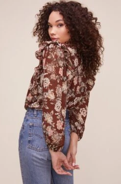 Odette Floral Bodysuit -Outlet Cozi Luxe Store ACT16220 CINNAMON MULTI FLORAL 5