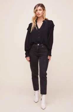 Rashida Top -Outlet Cozi Luxe Store ACT16240VG BLACK 1