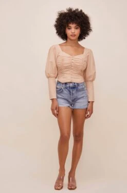 Renaissance Long Sleeve Top -Outlet Cozi Luxe Store ACT16261C CAPPUCCINO 1