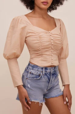 Renaissance Long Sleeve Top -Outlet Cozi Luxe Store ACT16261C CAPPUCCINO 6