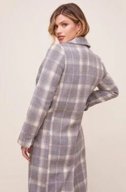 Raquel Plaid Coat -Outlet Cozi Luxe Store ACT16283 BLUE GRAY MULTI PLAID 4