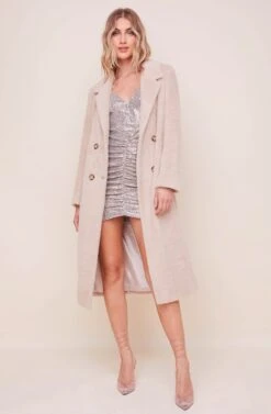 Daria Midi Coat -Outlet Cozi Luxe Store ACT16311 SAND 1