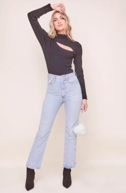 Sandra Mock Neck Bodysuit 16 Sandra Mock Neck Bodysuit -Outlet Cozi Luxe Store ACT16338 BLACK 1