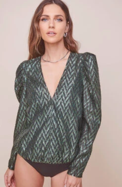 Belinda Jewel Tone Bodysuit 11 Belinda Jewel Tone Bodysuit -Outlet Cozi Luxe Store ACT16440 EMERALD 4