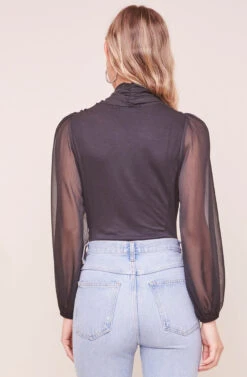 Cherish Wrap Front Bodysuit 11 Cherish Wrap Front Bodysuit -Outlet Cozi Luxe Store ACT16442 BLACK 3 2