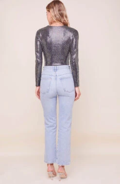 Tinsley Long Sleeve Wrap Bodysuit -Outlet Cozi Luxe Store ACT16453 BLACKDISCO 5