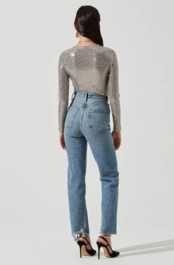 Tinsley Long Sleeve Wrap Bodysuit -Outlet Cozi Luxe Store ACT16453 CHAMPAGNE 0397