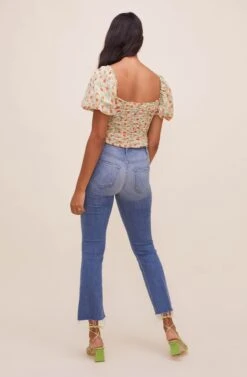 Tenley Floral Ruched Top -Outlet Cozi Luxe Store ACT16466 GREENREDDITSY 5